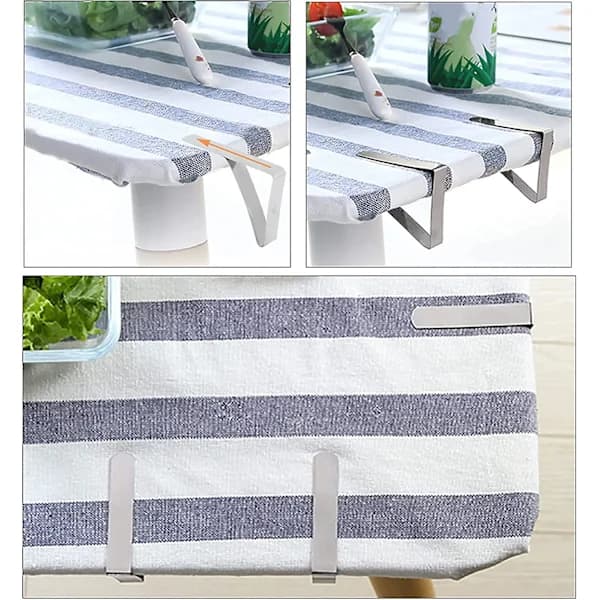 4 stk. dugeclips til tykke borde, store dugeclips i rustfrit stål 7,5x4,5 cm [pl]