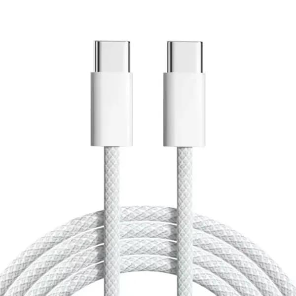 Oplader kompatibel med Samsung - iPhone 16 17 pro Max - Hurtigoplader - USB-C 1 meter white