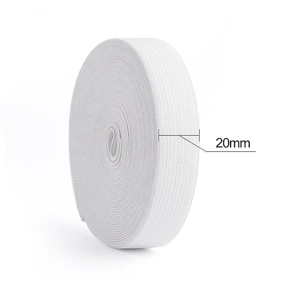 XJ-Vit Syresår 40m 20mm Stickad Elastisk Spole Kraftig Stretch Hög Elasticitet Band Material