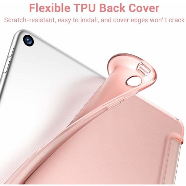 XJ-Smart Case kompatibel med iPad Air 3 10,5\" Generation Smart Case Cover Gennemsigtig Mat Bagside Magnetisk Etui - All rose gold