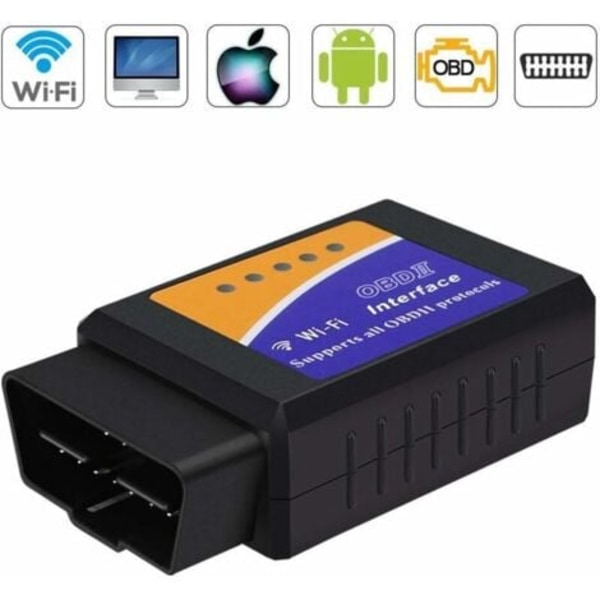 - WiFi OBD2 Diagnostikverktyg, OBD2 ELM327 Bil Diagnostikverktyg, OBD II Diagnostisk Scanner för Alla Fordon, Universell Felkod Bilkontakt för Tabl