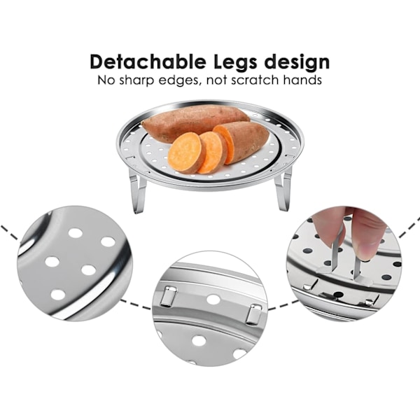 XJ-Dampkoger i rustfrit stål 8,5 tommer 304 dampkoger med aftagelige ben til Instant Pot