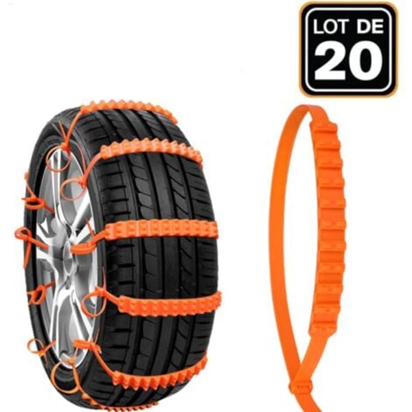 20 Snökedjor Bil Däckkedjor Halkskydd Kedjor Bil Däcksäkerhet Halkskyddskedja Lätt att Installera för Bil SUV Lastbil (86cm2cm)