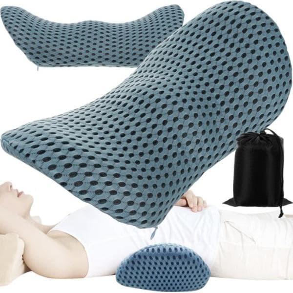 Orthopedic Memory Foam Lumbar Pillow | Ergonomic Lumbar Pillow Blue