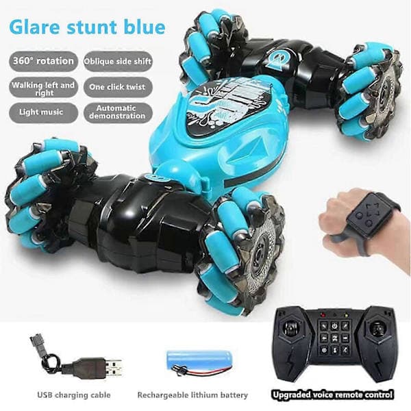 RC-auto, eleohjattava RC-stunttiauto sininen