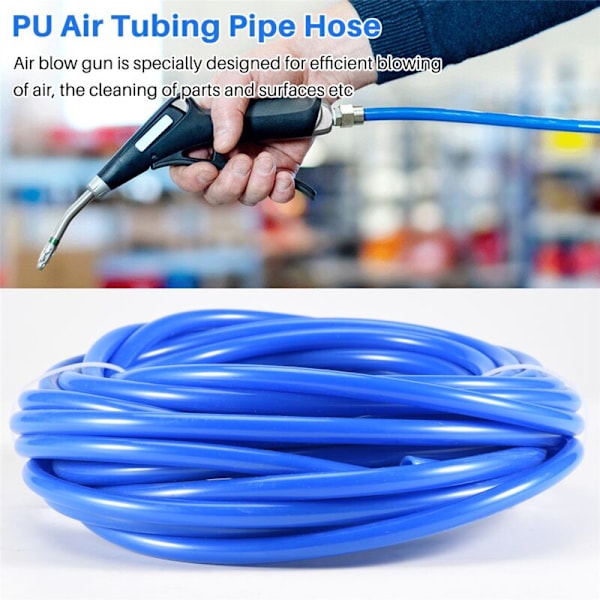8 mm (YD) x 5 mm (ID) PU luftslang 10 meter Blå