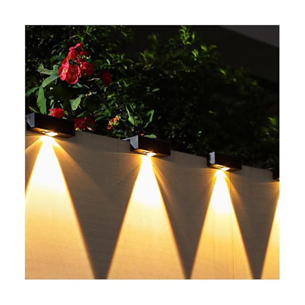4stk Solcellsvägglampa Solljus Trädgård Staketlampa LED Vattentät Solcellstrappa Och Nedre Gård Stre