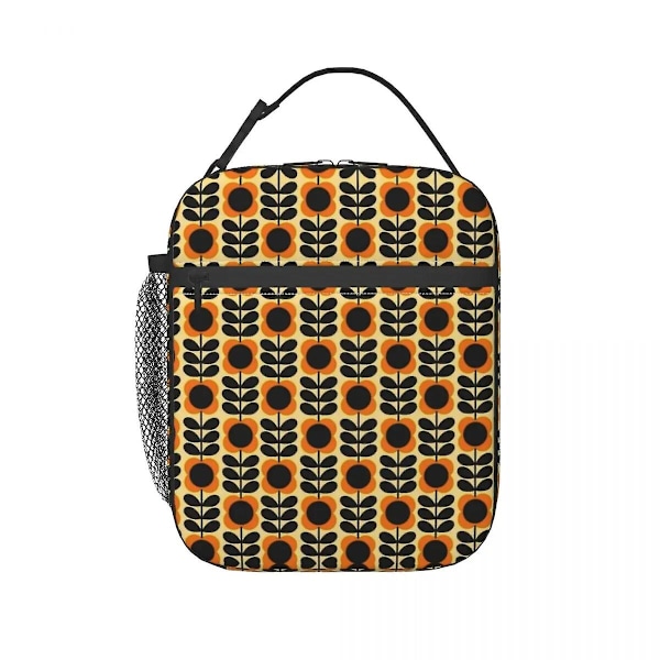 XJ-Orla Kiely Isolerade Lunchväskor med Flera Stjälkar Blommor Skola Skandinavisk Stil Vattentät Termisk Kylväska Bento Box Kvinnor Barn