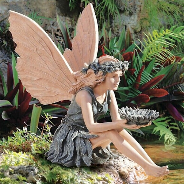 Sunflower Angel Garden Statue Figur Staty Hartsdekorationer Inomhus Utomhus Heminredning