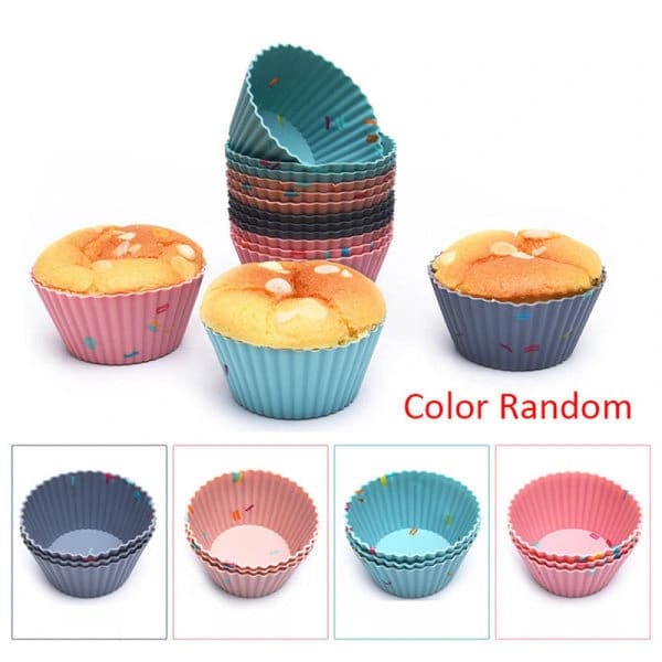 Gjenbrukbar silikonform for muffins og kaker, 6 stk