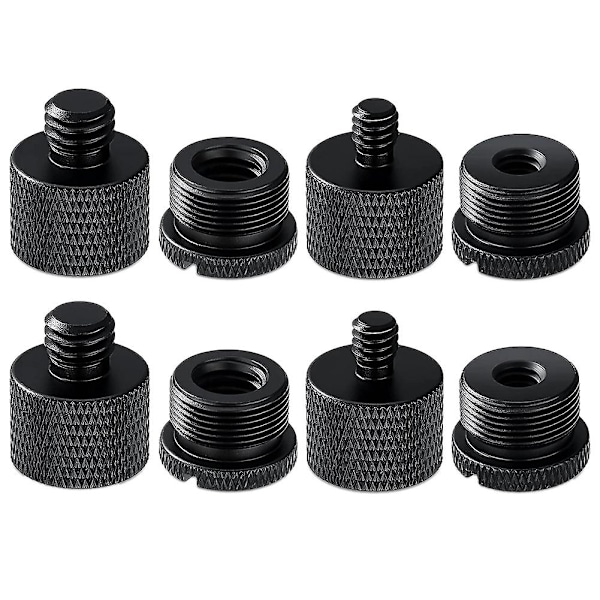 XJ-8-pack Mikrofonitelinekierreadapterisarja, 5/8 Naaras - 3/8 Uros ja 3/8 Naaras - 5/8 Uros Ruuviliitin T