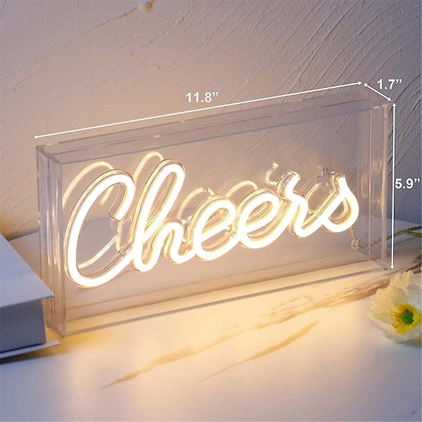 Cheers Neonskylt Usb Led Skylt Skrivbordsljuslåda Cheers Neonbarskylt 3d Väggneon Varm Ljusskylt För P