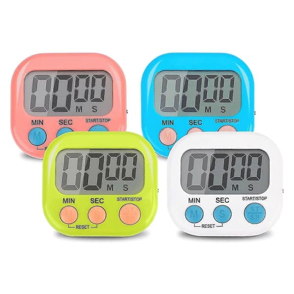 4 Colors Digital Kitchen Timer, Digital Magnetic Stopwatch Timer With Magnet, Standing Small Kids Timer, Minute Countdown Short-term Alarm