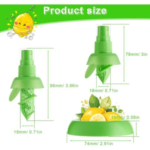 Manuell Citruspress, 2 stora och 2 små manuella citronpressar, grön manuell fruktpress, med rund bas, citronspray, för citrusfrukter