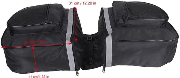 Dobbelt Cykeltaske 25L Vandtæt Polyester Med Reflekterende Striber til Pendling Indkøb Elcykel Sort black