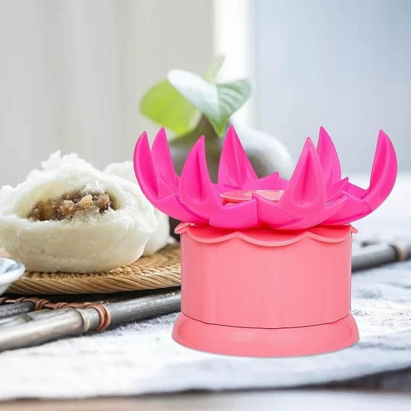 Stor Baozi Ångad Fylld Bulle Dumpling Form Maker Lotusblomma Form Lätt att Rengöra (Rosa) Rosa