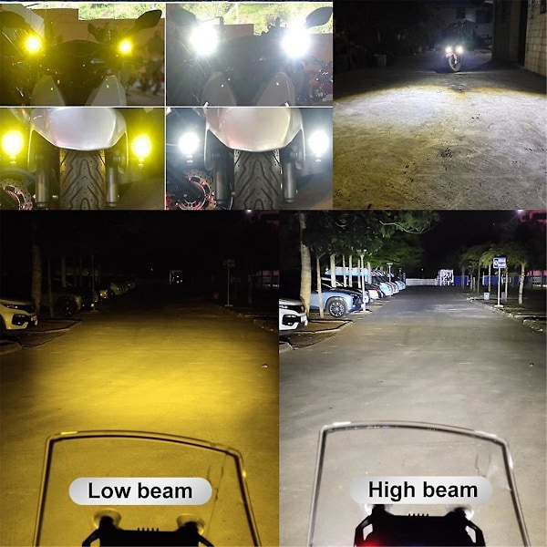 XJ-12-80v 1500lm Bil LED Arbetslampa Projektorlins Hi-lo Ljusmotorcykel Dirt Bike Spotlight Extraljus