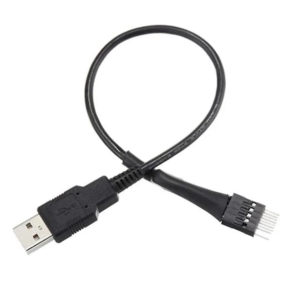 9-pin hann til ekstern USB A-hann PC-hovedkort intern dataforlengelseskabel 20 cm