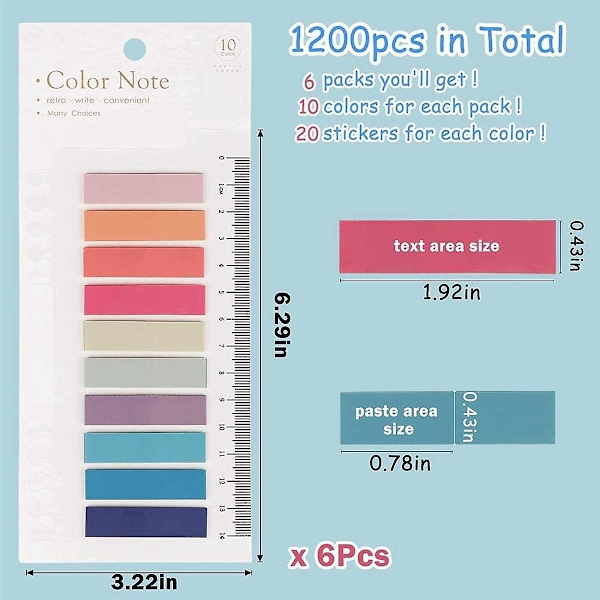 XJ-60 Farver Skrivbare Morandi Sticky Tabs, Flytbare Farve Side Markører - Transparent Sticky Note