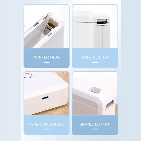 XJ-D110 Termisk Skriver Bluetooth Strekkode Etikettskriver For Kontor Kommersiell Lomme Mini Bluetooth Skriver