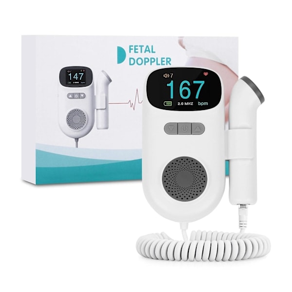 Fetal Doppler Säker Pålitlig LCD-skärm Högkänslig Ultraljudsdisplay FHR Inbyggd Högtalare BT