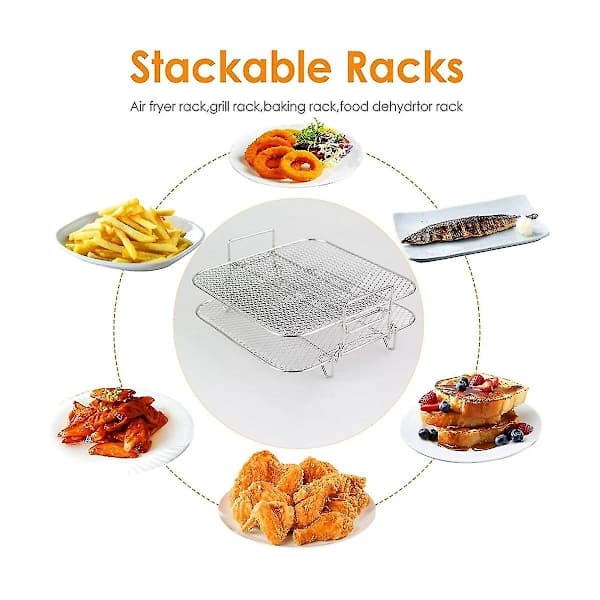 2-lags stativ Stabelbart Grillrist Mindre stål For 4,2-5,8qt Kit Ovn Er E