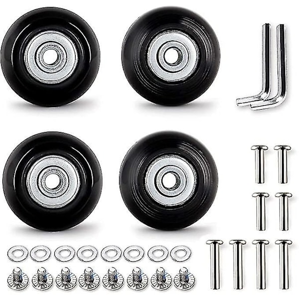 50mm Sæt med 4 Kufferter Rejsetaske Udskiftningshjul Gummi Trolley Kuffert Hjul Reservedele Drejelige Hjul Lejer