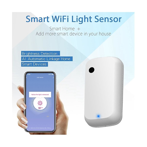 XJ-Wifi Ljussensor Intelligent Hem Belysningssensor Länkkontroll Ljusstyrkesensor Illuminati