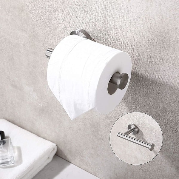 WC-paperiteline, harjattu nikkeli, SUS304 ruostumaton teräs, moderni pyöreä WC-paperiteline, seinään asennettava, kylpyhuoneen WC-paperin annostelija 5 t...