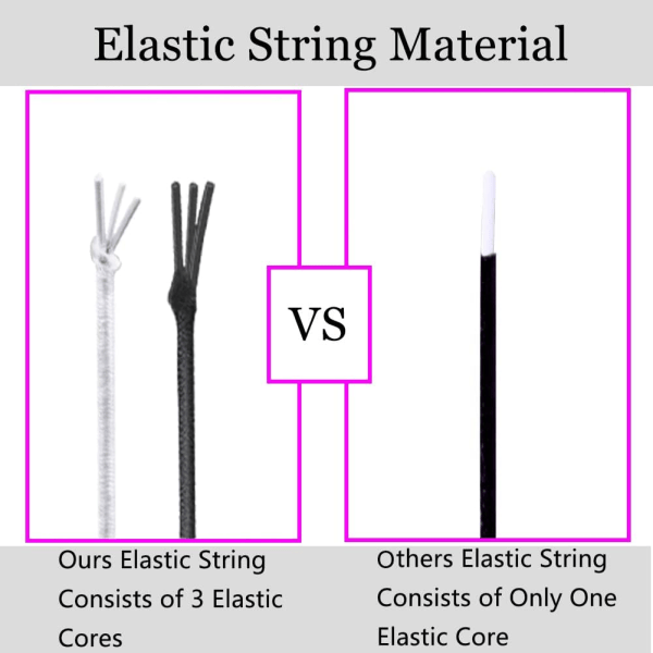 XJ-Elastisk tråd for armbånd, 2 ruller 1 mm Robust elastisk tråd for smykkelaging, halskjeder, perler svart og hvit Svart og h