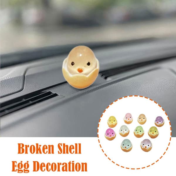 50 Pcs Mini Chicks with Eggshells, Cute Mini Resin Animals, Hatched Chick Figurines that Glow in the Dark, Easter Egg Chick Outdoor Lawn Decor DIY E