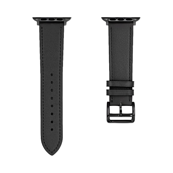 XJ-Armband i PU-läder för Apple Watch 38/40mm, Svart