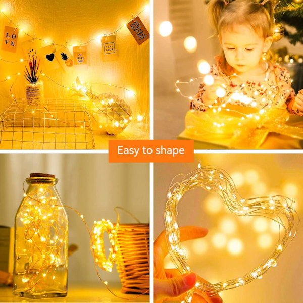 XJ Batteridrivna ljusslingor 【16-pack】, 2m 20 LED