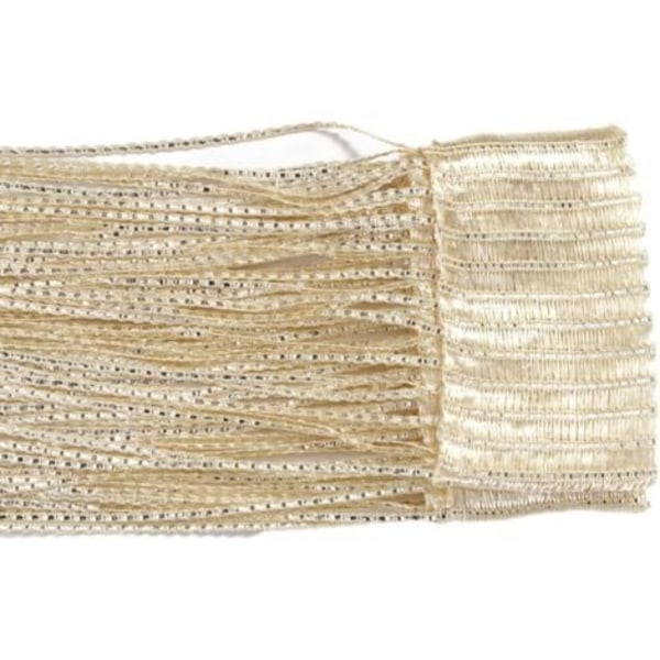 Pompon gardiner 100 x 200 cm, pompon rumdelere, velegnet til døre, vinduer, hjem, dekoration, arrangementer, dekoration (beige)