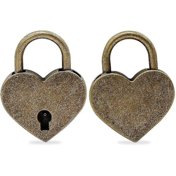 Heart-shaped lock, heart-shaped padlock with key, vintage padlock, mini lock