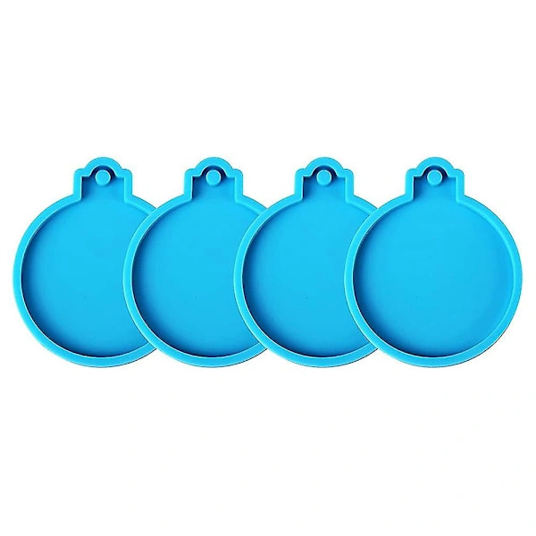 Hjerteforme Silikone, 4 stk. Hjerte Ornament Runde S Hængeforme Til Epoxy