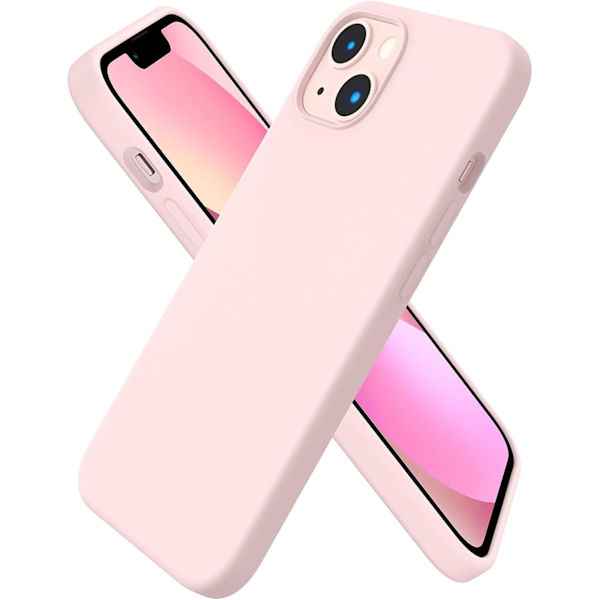 iPhone 13 Case, Liquid Silicone Case for 6.1 inch iPhone 13, Ultra-thin Case, Full Coverage Shockproof Protective Soft Case Chalk pink Chalk pink