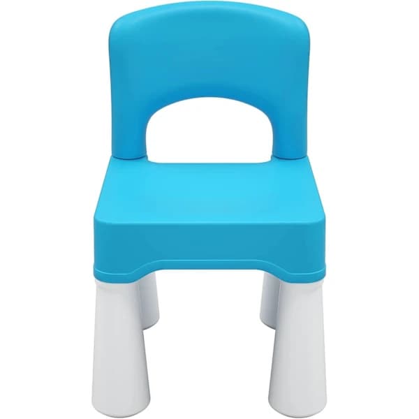 Solid og lett plaststol for barn, 23,6 cm sittehøyde, for alderen 3 år og oppover (Blå)