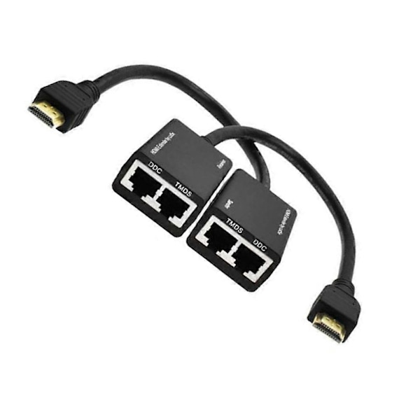 XJ-1 Par RJ45 CAT5e CAT6 UTP LAN Ethernet Extender Repeater 1080P 3D opptil 30m Sender og Mottaker