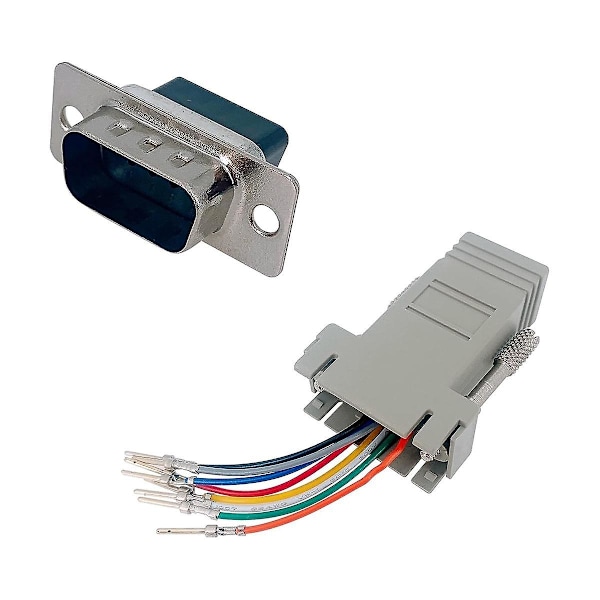 XJ-10kpl Db9 - Rj45 Modulaarinen Adapteri, Db9 - Rj45 Naarasliitin Ethernet-adapteri