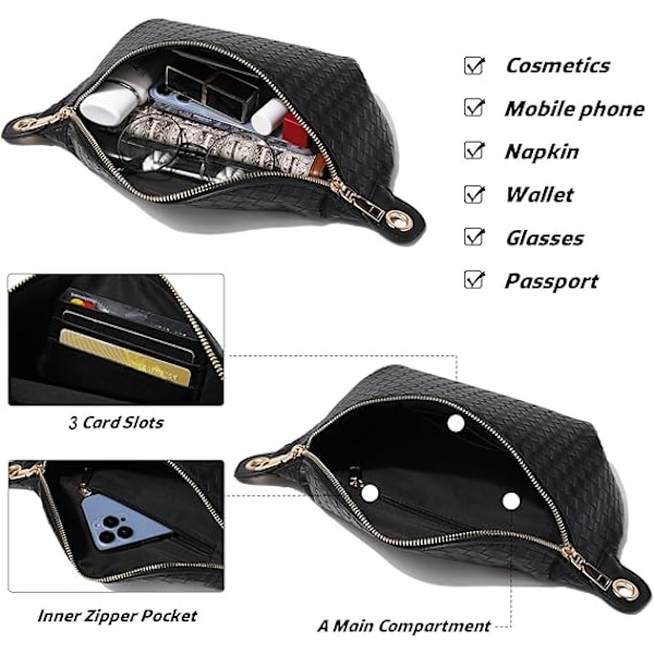 XJ-Crossbody Sling Bag Laukku Naisille, Vyölaukku Trendikäs Matka Keinonahkainen Cross Body Laukut Säädettävällä Hihnalla
