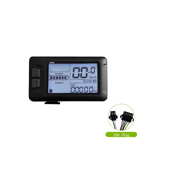 XJ-Ebike Lcd-en05 Display Kontrol 24/36/48v Speedometer Ledningsført Sm Stik Cykeltilbehør
