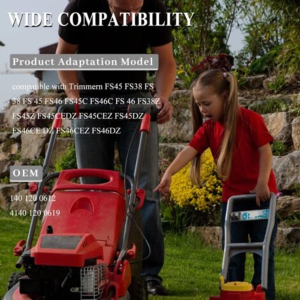 Kaasutin Stihl FS55 FS38 FS55R FS55RC HL45 KM55 FS80 FR85 FH75 FS45 FS46 FS74 FS75 HL75 HS70 C1Q-S63 C1Q-S69 -malleihin, sisältää aluslevyn, sytytystulpan ja sienisuodattimen