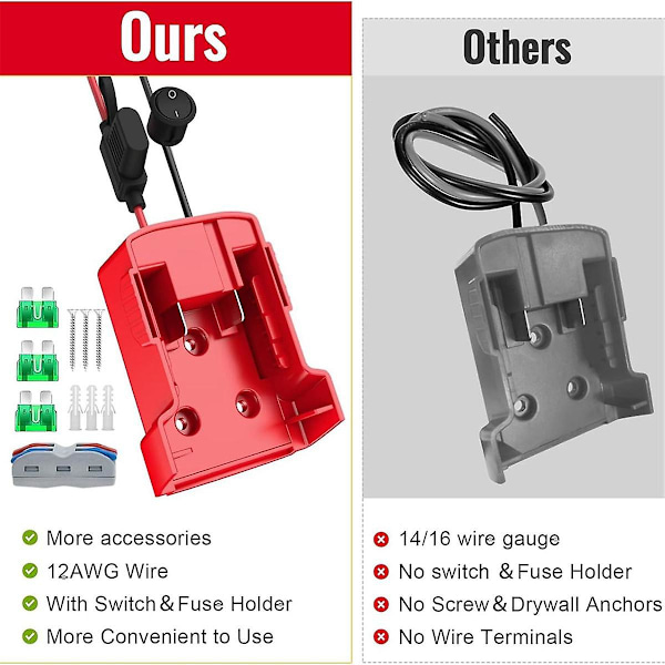 XJ-3 Pakker Power Wheels Adapter For Batteriadapter Power Wheels Batterikonverteringssett For DIY RC Bil