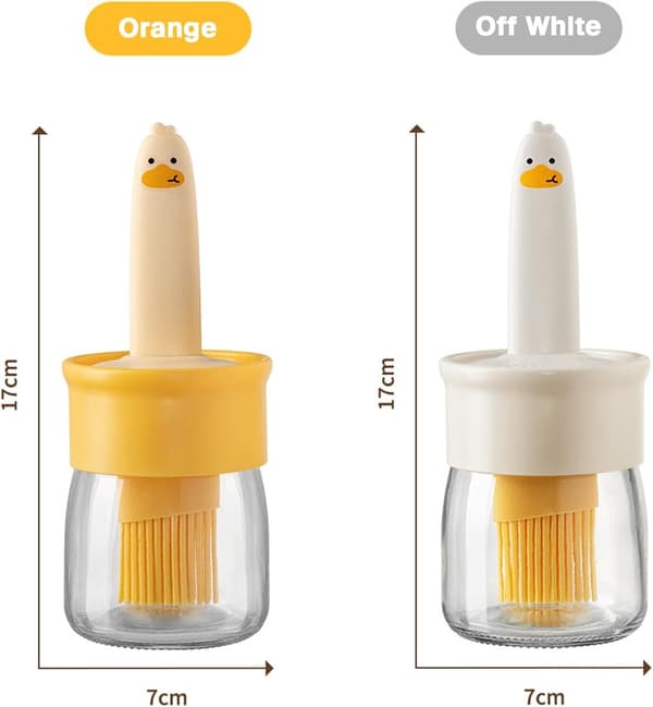 Oljedispenserflaska med integrerad silikonborste, 2-pack, glas, 130 ml / 6 oz, för matlagning, grillning, bakning och sallader