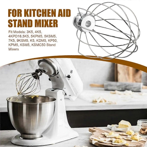 för K5AWW Trådvisp til KitchenAid 5QT 5K5SS 5KPM5 Mikser 2stk 59 metall 59