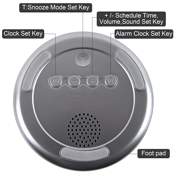 Touch Wake Up Night Light with Sunrise Simulation Alarm Clock