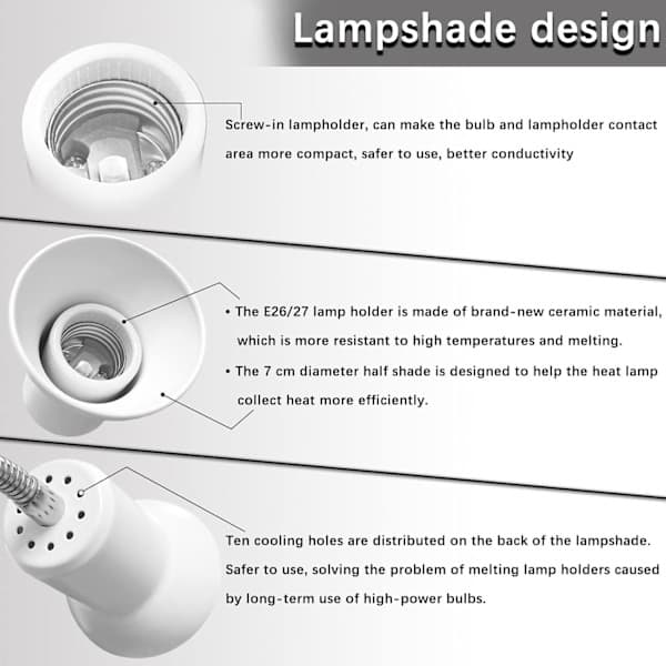 Varmelampe til skildpadder, lampe til landskildpadder, varmelampe til krybdyr, til krybdyr, padder, skildpadder