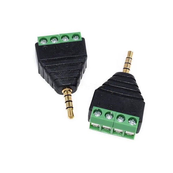 Tukkumyynti 1 kpl 4-napainen 3,5 mm:n liitin Stereo-adapteri 3,5 mm RCA Audio Mono -kanavapistoke ruuviliittimeen