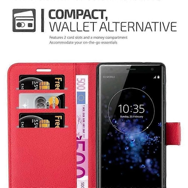 Sony Xperia XZ2 -kotelo - Suojaava kotelo korttipaikoilla ja jalustatoiminnolla